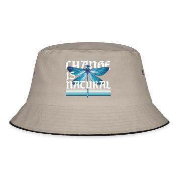 Dragonfly Dragonflies Change Is Natural - Bucket Hat - khaki/black - Front