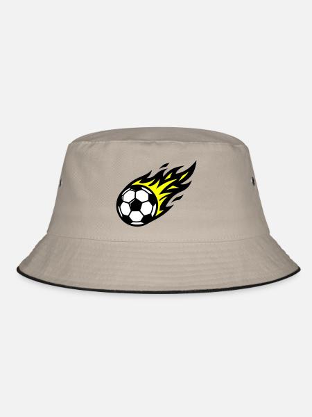 Soccer Flame Ball - Bucket Hat - khaki/black - Front