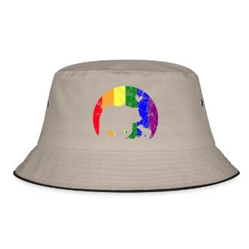LGBT Gay Pride Stolze Mama Bär - Bucket Hat - Khaki/Schwarz - Vorne