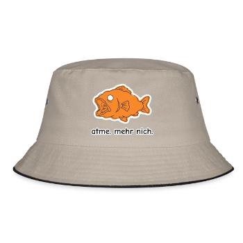 atme. mehr nich. – Fisch Meme - Bucket Hat - Khaki/Schwarz - Vorne