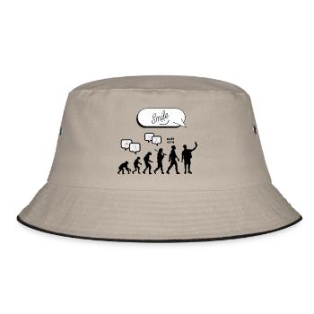 Entwicklung der Kommunikation - Bucket Hat - Khaki/Schwarz - Vorne