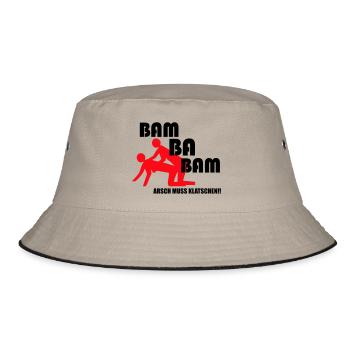 Arsch muss klatschen Bam ba Bam - Bucket Hat - Khaki/Schwarz - Vorne
