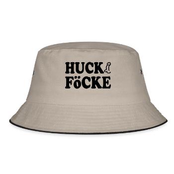 huck föcke - Bucket Hat - Khaki/Schwarz - Vorne