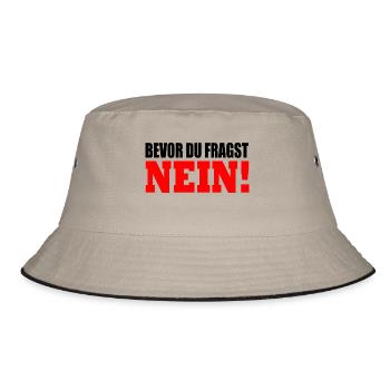 Bevor du fragst nein - Bucket Hat - Khaki/Schwarz - Vorne