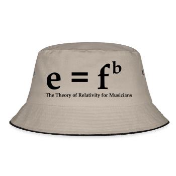 E=fb, theory of relativity for musicians - Bucket Hat - khaki/black - Front