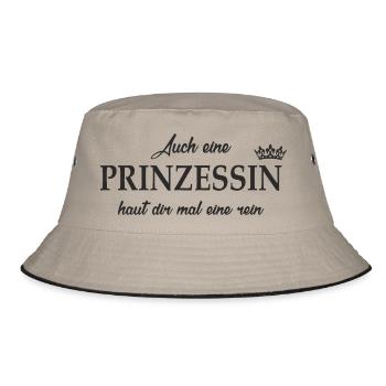 Prinzessin haut rein - Bucket Hat - Khaki/Schwarz - Vorne