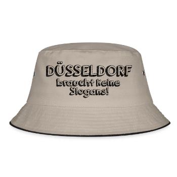 DÜSSELDORF braucht keine Slogans - Bucket Hat - Khaki/Schwarz - Vorne