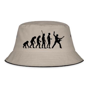 evolution_rocks_b_1c - Bucket Hat - Khaki/Schwarz - Vorne