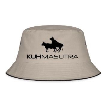 Kuh-masutra Kamasutra Schweiz Kuh - Bucket Hat - Khaki/Schwarz - Vorne