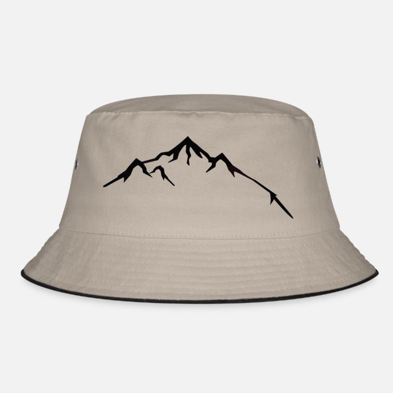Berggipfel - Bucket Hat - Khaki/Schwarz