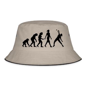 evolution_badminton_spielerin_b_1c - Bucket Hat - Khaki/Schwarz - Vorne