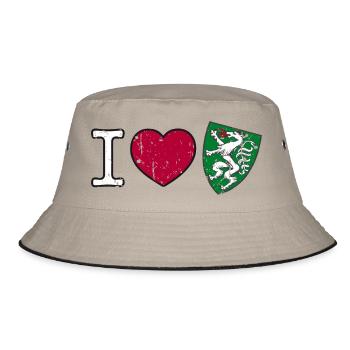 I love Steiermark Wappen Steirisch Geschenk - Bucket Hat - Khaki/Schwarz - Vorne