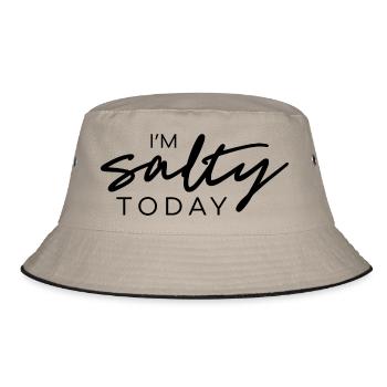 I'm salty today 2 - Bucket Hat - Khaki/Schwarz - Vorne