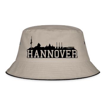 Hannover // Skyline // Silhouette // Skylineshirt - Bucket Hat - Khaki/Schwarz - Vorne