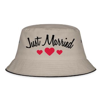 Just Married Hearts Logo Design - Bob - kaki/noir - Devant