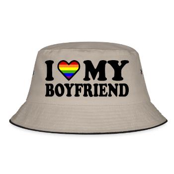 I love my boyfriend - Bob - kaki/noir - Devant