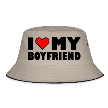 I love my boyfriend - Bob - kaki/noir - Devant