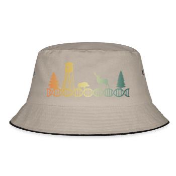 Hochsitz Jäger Jagen DNA - Bucket Hat - Khaki/Schwarz - Vorne