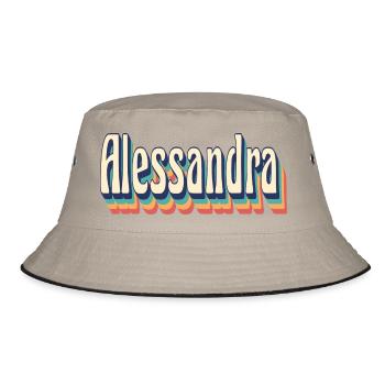 Alessandra t-shirt retro vintage t-shirt gift - Bucket Hat - khaki/black - Front