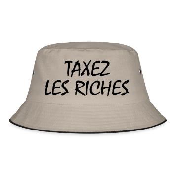 Tax the rich - Bucket Hat - khaki/black - Front