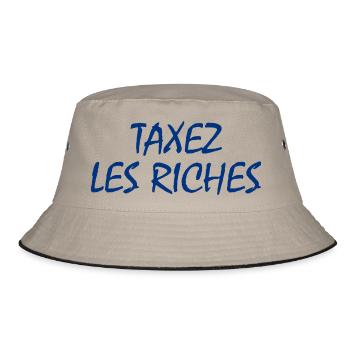 Tax the rich - Bucket Hat - khaki/black - Front