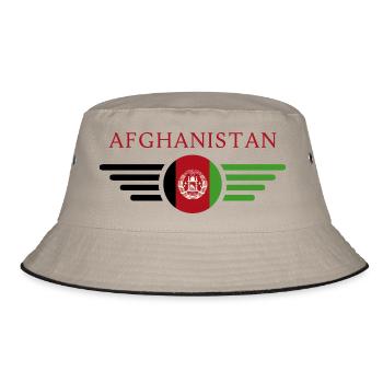 Ich liebe Afghanistan, Eleganz Stil Design T-Shirt - Bucket Hat - Khaki/Schwarz - Vorne
