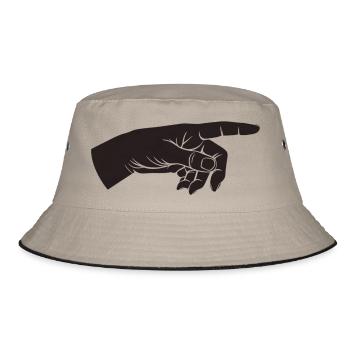 Zeigefinger, Hand, Da lang, Zeiger, Du bist - Bucket Hat - Khaki/Schwarz - Vorne