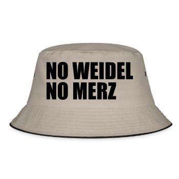 No weidel no merz - Bucket Hat - Khaki/Schwarz - Vorne