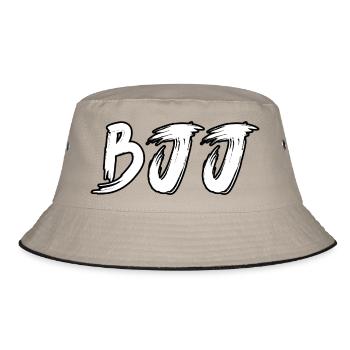 BJJ White Belt – Jiu Jitsu Rank Design - Bucket Hat - khaki/black - Front