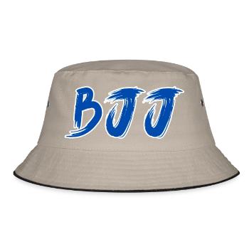 BJJ Blue Belt – Jiu Jitsu Rank Design - Bucket Hat - khaki/black - Front