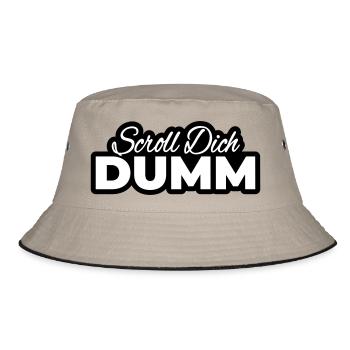 Scroll You Stupid Typo Print - Bucket Hat - khaki/black - Front