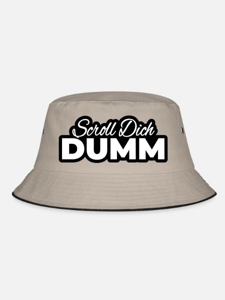 Scroll You Stupid Typo Print - Bucket Hat - khaki/black - Front