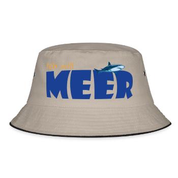 ICH WILL MEER - Bucket Hat - Khaki/Schwarz - Vorne
