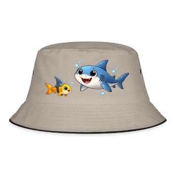Bébé Ami Requin Enfants Drôles Dessin animé sur l’océan - Bob - kaki/noir - Devant