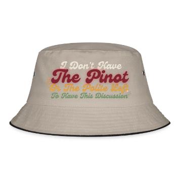 I Don’t Have The Pivot – Polite Left Tee - Bucket Hat - khaki/black - Front