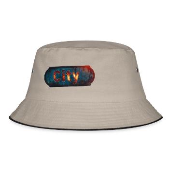 City rusty city sign with vintage feel - Bucket Hat - khaki/black - Front