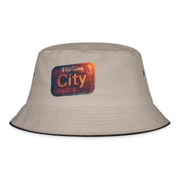 City retro neon style for urban flair - Bucket Hat - khaki/black - Front