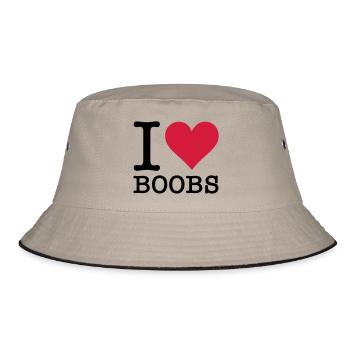 I love tits - Bucket Hat - khaki/black - Front