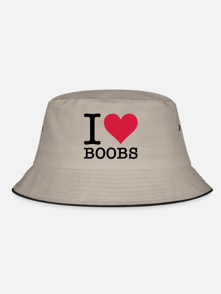 Ich liebe Titten - Bucket Hat - Khaki/Schwarz - Vorne