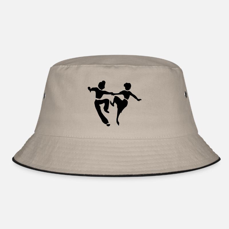 retro dance jive by Patjila - Bucket Hat - khaki/black