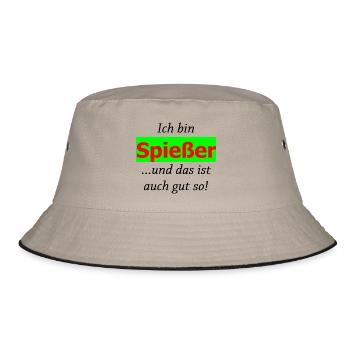 Ich bin Spießer...und das ist auch gut so! - Bucket Hat - Khaki/Schwarz - Vorne