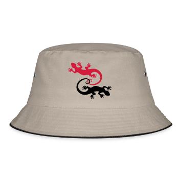 BALI - GECKO TWINS - Bucket Hat - Khaki/Schwarz - Vorne
