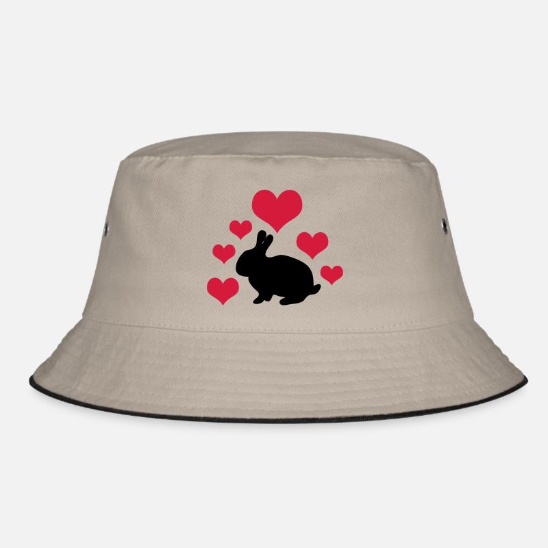 Rabbit with 6 hearts 2 Bucket Hat