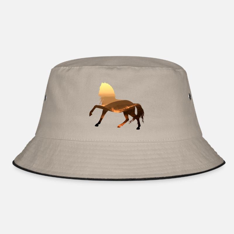 Pferd - Bucket Hat - Khaki/Schwarz