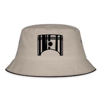 Kolben alleine 1 - Bucket Hat - Khaki/Schwarz - Vorne