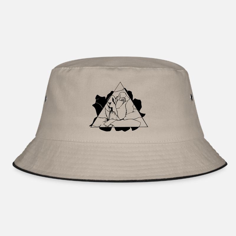 Triangle Rose - Bucket Hat - khaki/black