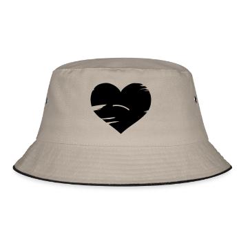 I love Brasil - Brazil flag heart - Bucket Hat - khaki/black - Front