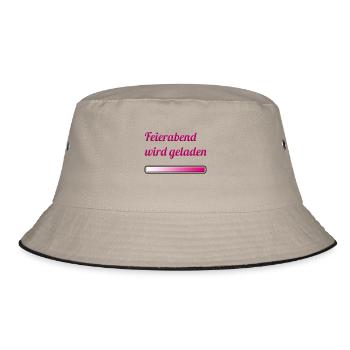 Feierabend wird geladen - Bucket Hat - Khaki/Schwarz - Vorne