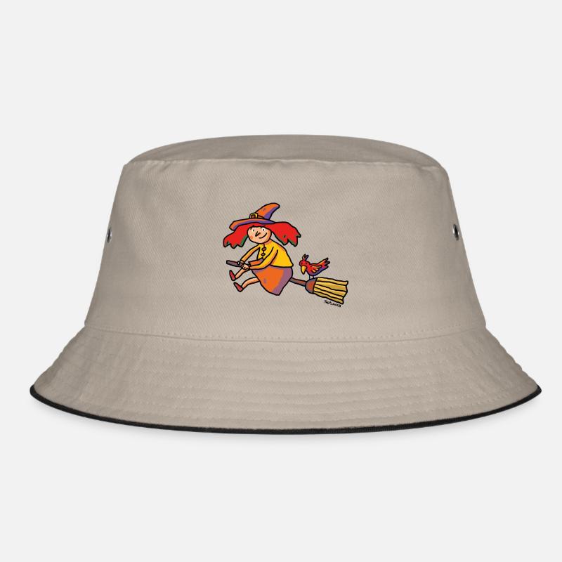 Die kleine Hexe - Bucket Hat - Khaki/Schwarz