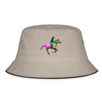 Bunte Reiterin - Bucket Hat - Khaki/Schwarz - Vorne
